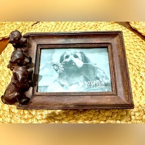 3D Dogs Resin Picture Frame 4x6 Pet Home Decor Frames Brown Antique Looking Desk